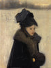 Kvinde med pels - John Singer Sargent — visning af kunstværket