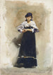 en ung kvinde med en sort nederdel - John Singer Sargent — visning af kunstværket