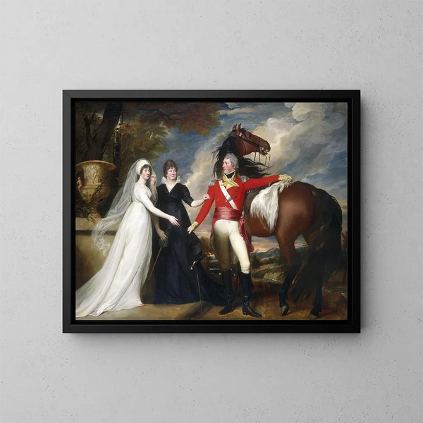 Colonel William Fitch og hans søstre Sarah og Ann Fitch - John Singleton Copley — indrammet kunstværk på væggen
