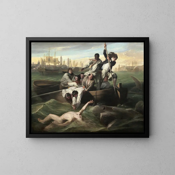 Watson og hajen - John Singleton Copley — indrammet kunstværk på væggen