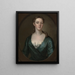 Portrait af kvinde Judith Colman Bulfinch - John Smibert — indrammet kunstværk på væggen