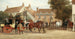 La diligence de Londres à Dorking se reposant au Marquess of Granby - John Sturgess — visning af kunstværket