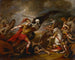 Josué ved slaget ved Aï ledsaget af Døden - John Trumbull — visning af kunstværket