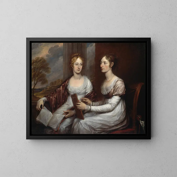 Mary og Hannah Murray - John Trumbull — indrammet kunstværk på væggen