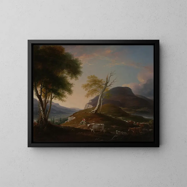 Vue sur la montagne ouest près de Hartford - John Trumbull — indrammet kunstværk på væggen