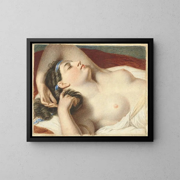 Studie for Ariane sovende på øen Naxos - John Vanderlyn — indrammet kunstværk på væggen