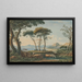 Vue lointaine af Harlech-slottet og Snowdon i det fjerne, nord i Wales - John Varley — indrammet kunstværk på væggen