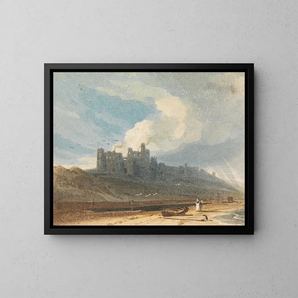Château de Bamburgh, Northumberland - John Varley — indrammet kunstværk på væggen
