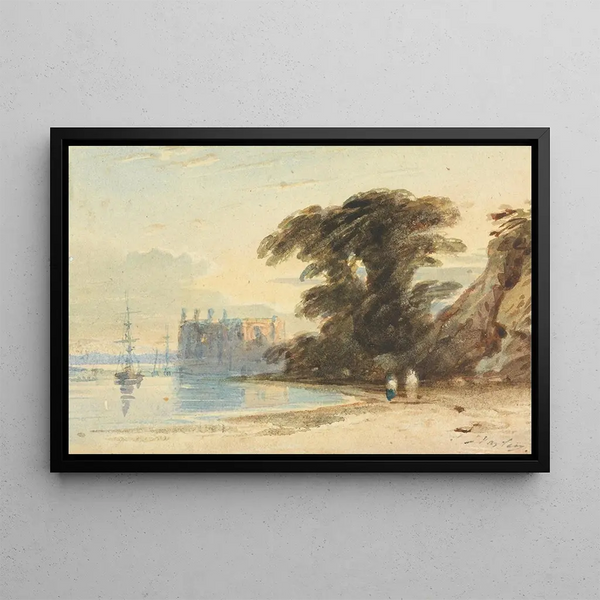 John Varley - River Landscape with Figures.webp