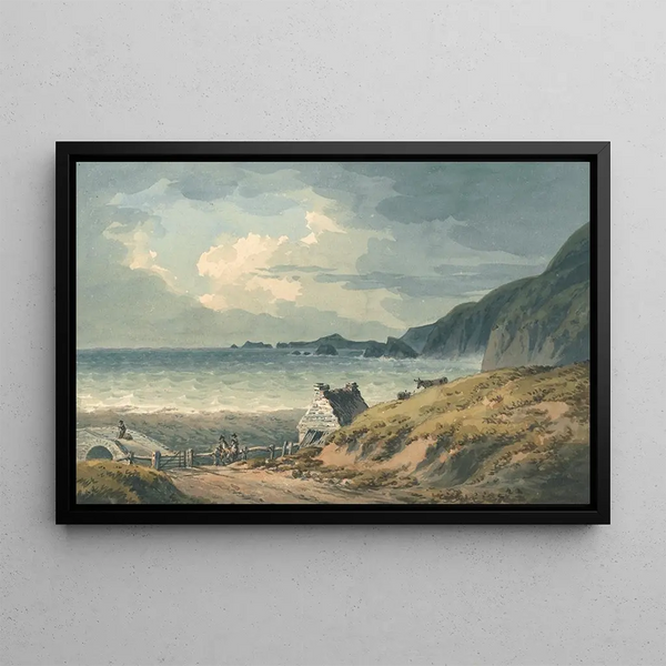 La Limite nord de la baie de St Brides - John Warwick Smith — indrammet kunstværk på væggen