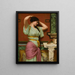 Julia - John William Godward — indrammet kunstværk på væggen