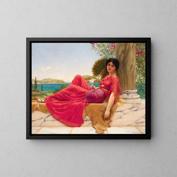 Adossé à une kolonne - John William Godward — indrammet kunstværk på væggen