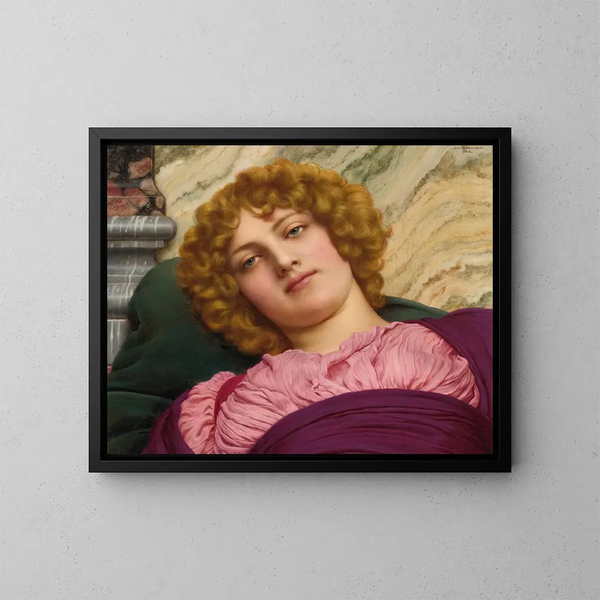 Myrhinna - John William Godward — indrammet kunstværk på væggen