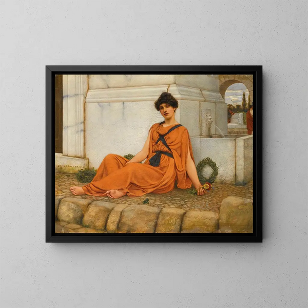 La Fille aux fleurs - John William Godward — indrammet kunstværk på væggen