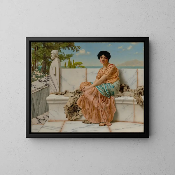 Rêverie - John William Godward — indrammet kunstværk på væggen