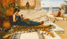 La Jeune Fille à la Peau de Tigre Cousant - John William Godward — visning af kunstværket