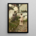 Cueillir des fleurs dans un have i Devonshire - John William Waterhouse — indrammet kunstværk på væggen