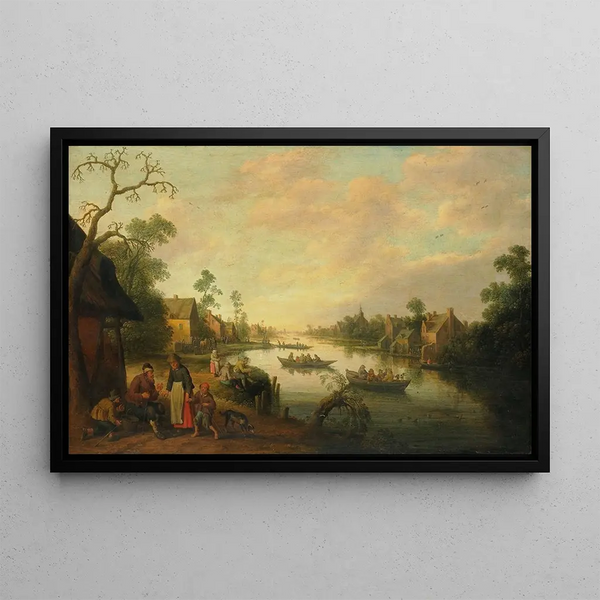 Vue de la rivière - Joost Cornelisz Droochsloot — indrammet kunstværk på væggen