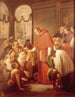 Saint Charles Borromée, der deler almisse ud til folket - José Salom Pina — visning af kunstværket