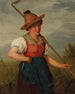 Portrait af en ung pige i traditionelt tøj - Josef Böche — visning af kunstværket