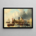 Venedig, animation nær Punta della Dogana og Santa Maria della Salute - Josef Carl Berthold Püttner — indrammet kunstværk på væggen