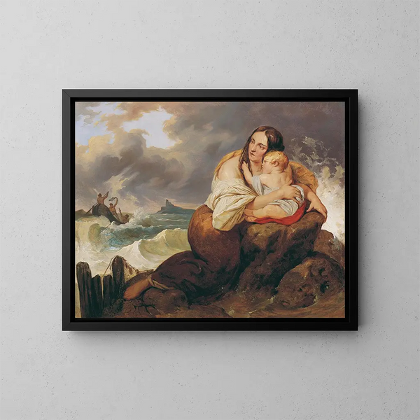 Le naufragé - Josef Danhauser — indrammet kunstværk på væggen