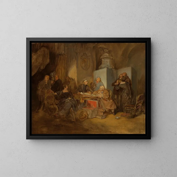 L'Ouverture du testament II - Josef Danhauser — indrammet kunstværk på væggen