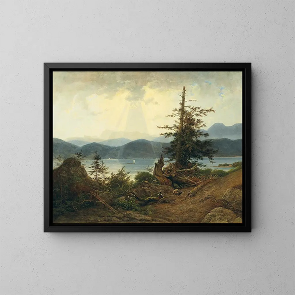 Scène à Attersee - Josef Feid — indrammet kunstværk på væggen