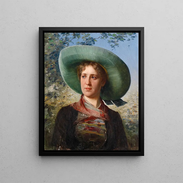 Josef Kinzel - Portrait einer jungen Frau in Tracht.webp