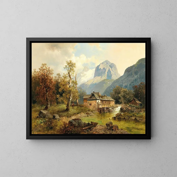 Motif du Tyrol - Josef Thoma — indrammet kunstværk på væggen