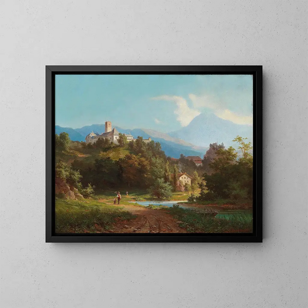 Vue d'un château - Josef Willroider — indrammet kunstværk på væggen