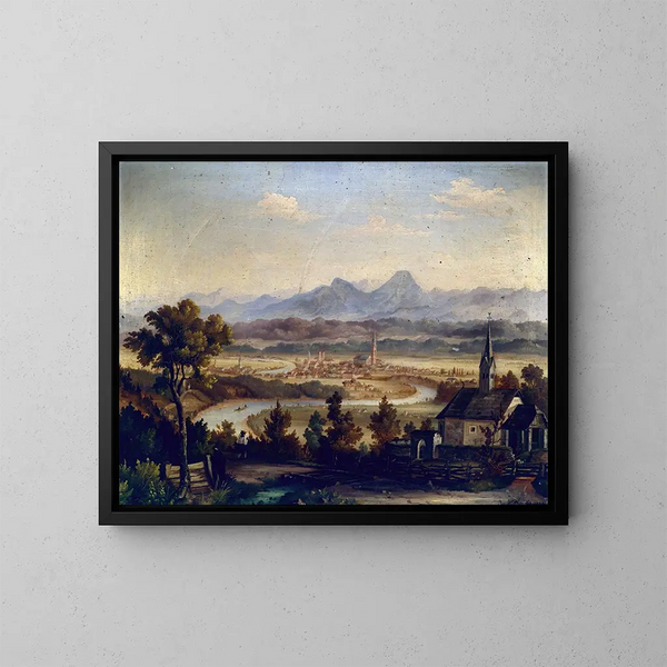 Vue sur Villach - Josef Willroider — indrammet kunstværk på væggen