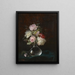 Buket af blomster i en glasvase, der reflekterer kunstnerens værkstedsvindue - Joseph Eugène Gilbault — indrammet kunstværk på væggen