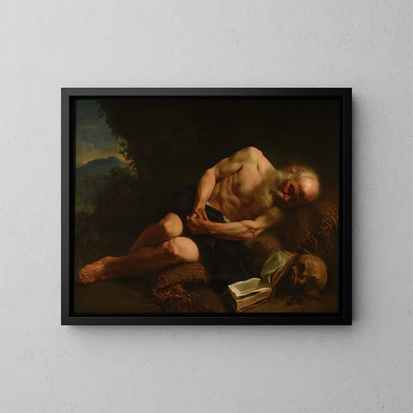 Saint Jérôme - Joseph Marie Vien — indrammet kunstværk på væggen