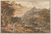 Vue de Vietri med unge landbrugere, der danser for hyrderne i forgrunden - Joseph Anton Koch — visning af kunstværket