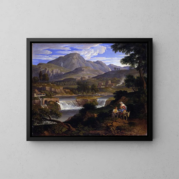 Chutes d'eau à Subiaco - Joseph Anton Koch — indrammet kunstværk på væggen