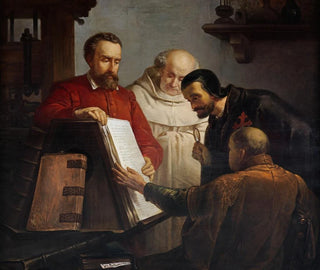 Joseph Bellemans - Plantin toont exemplaar van Biblia Regia aan Arias Montanus.webp