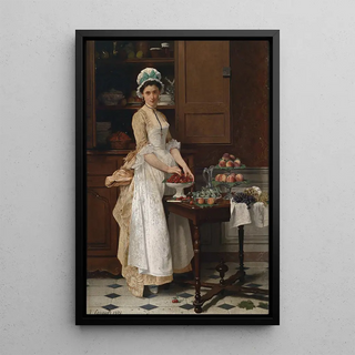 La Fille aux cerises - Joseph Caraud — indrammet kunstværk på væggen