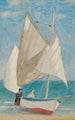 En fiskerbåd - Joseph Edward Southall — visning af kunstværket