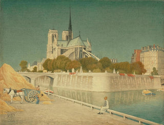 Notre-Dame og Seinen - Joseph Edward Southall — visning af kunstværket