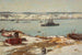 Rivière Hudson og krigsskibe USS Connecticut - Joseph Henry Sharp — visning af kunstværket
