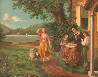 Joseph Hoover - Mother and children reading the bible.webp