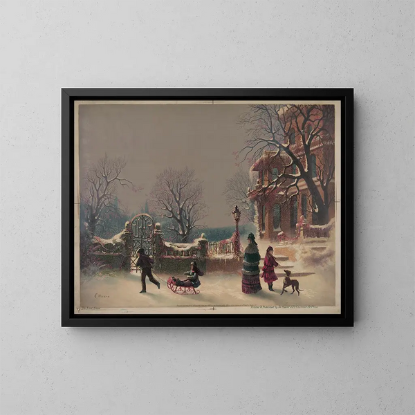 La première neige - Joseph Hoover — indrammet kunstværk på væggen