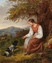 Bergère, der hviler med en hund - Joseph Lavos — visning af kunstværket