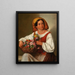 La fille aux fleurs - Joseph Lavos — indrammet kunstværk på væggen