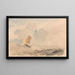 En havscene, stormfuld hav med en fiskerbåd - Joseph Mallord William Turner — indrammet kunstværk på væggen