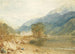 En udsigt over Château de Saint-Michel Bonneville Savoie fra bredden af floden Arve - Joseph Mallord William Turner — visning af kunstværket