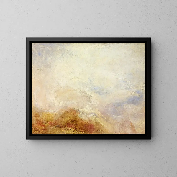 En bjergscene i Aostadalen - Joseph Mallord William Turner — indrammet kunstværk på væggen