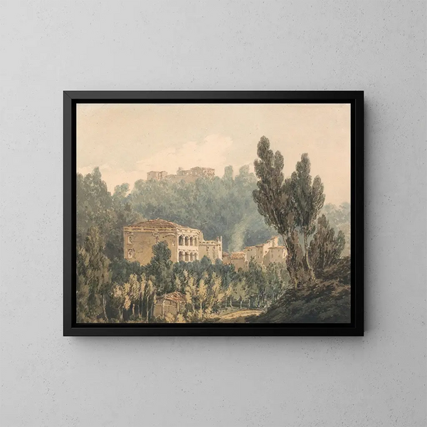 i dalen nær Vietri - Joseph Mallord William Turner — indrammet kunstværk på væggen