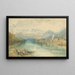 Vue over Thun-søen fra den modsatte side af Scherzligen med Schadau-slottet og Niesen i det fjerne, Schweiz - Joseph Mallord William Turner — indrammet kunstværk på væggen